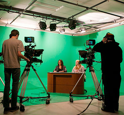 Curry College students run the CC8 TV studio