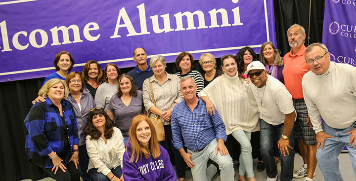 Curry College Alumni attend a class reunion during Homecoming and Family Weekend