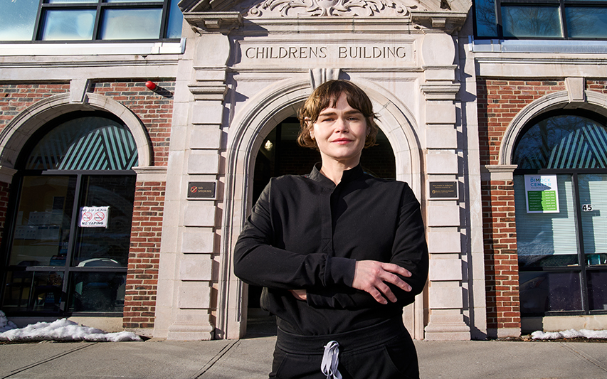 Cassey Bullard poses outside of Dimock Center