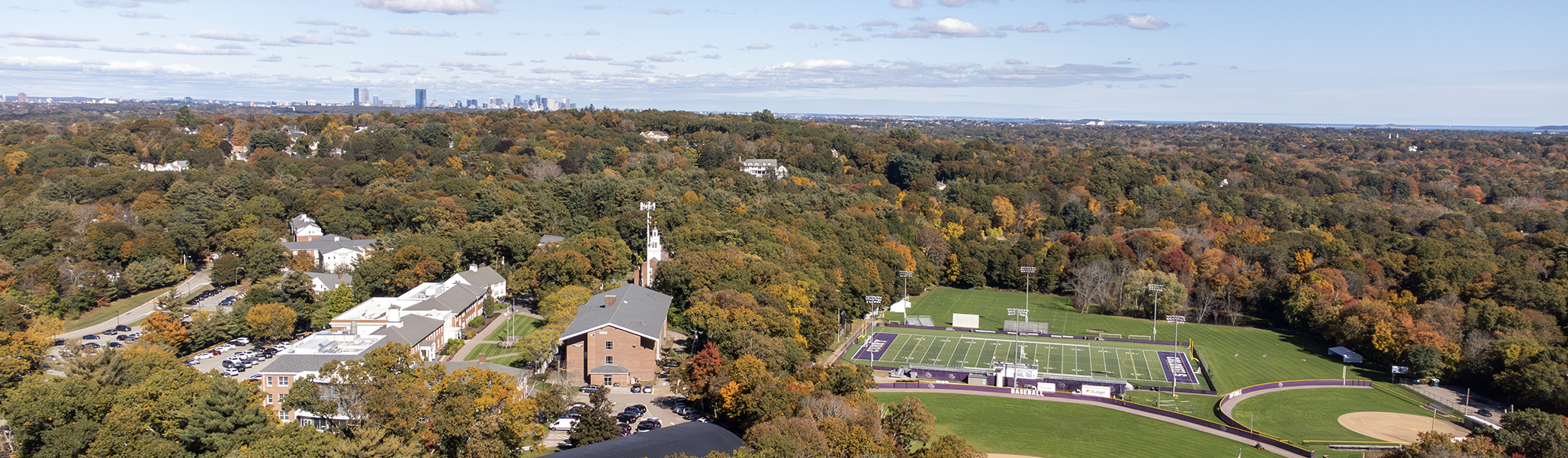 Curry College campus from above