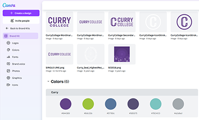 Curry College Canva Brand Kit