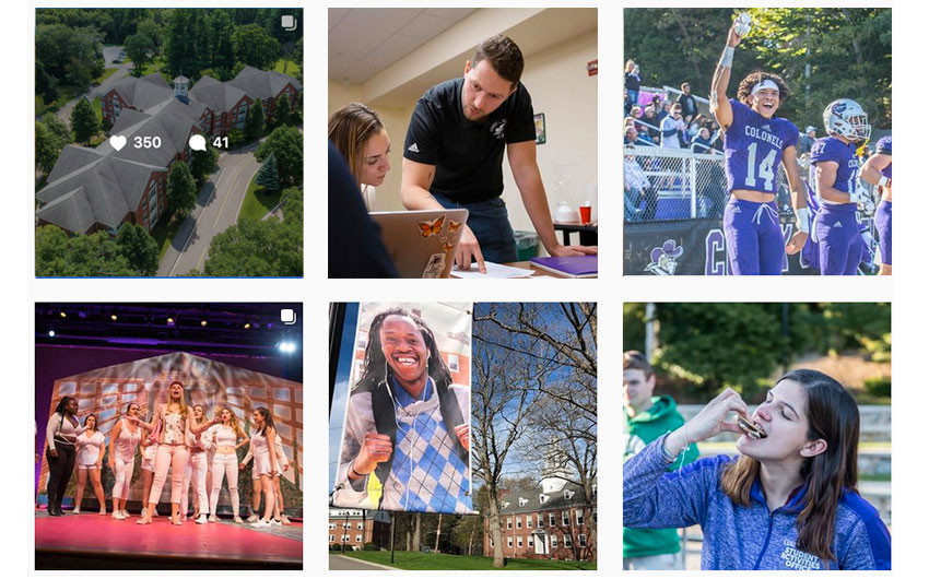 A variety of images from Curry College's official Instagram account