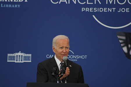President Joe Biden gives his Cancer Moonshot speech