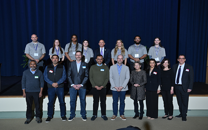 School of Business and Technology Ambassadors Pose with Microsoft AI Leaders