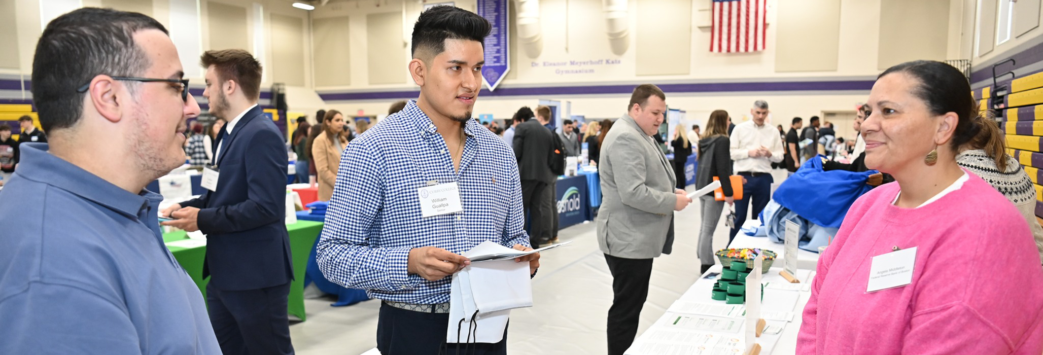 Students attend the Curry College Career Fair