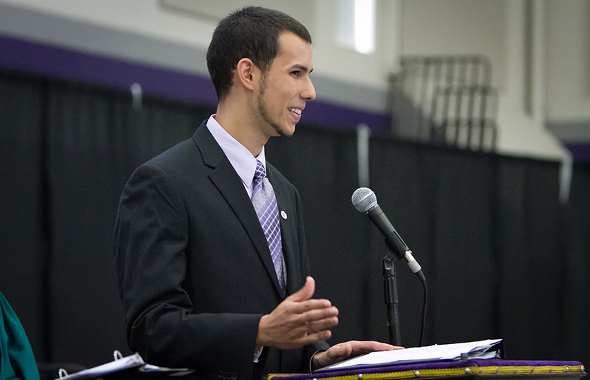 Student Public Speaking representing the Communication Studies Concentration at Curry College