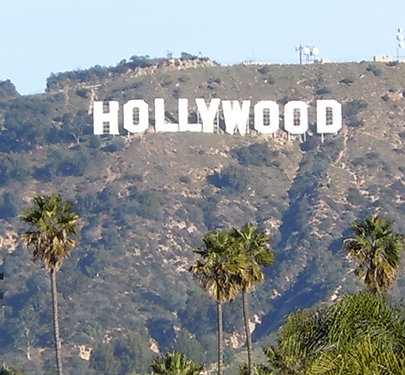 The Hollywood sign in Los Angeles, CA