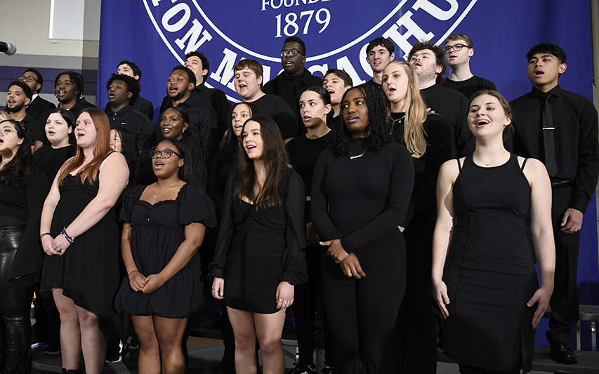 Curry College Sing! performs at the Inauguration of President Jay Gonzalez