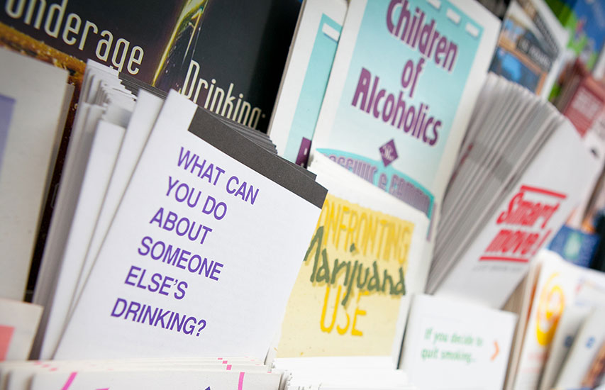 Pamphlets related to the Substance Abuse Counseling minor and concentration at Curry College