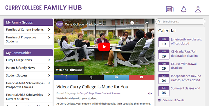 The Curry College Family Hub